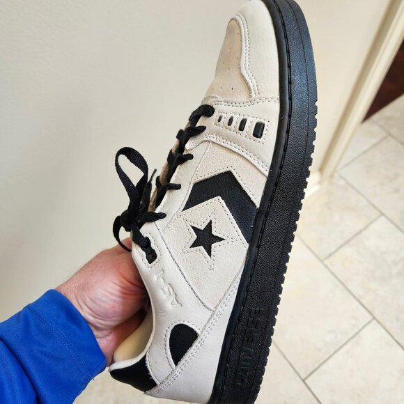 NWOT Converse Men's AS-1 Pro Leather/Suede Sneakers, White/Black, Sz 12 - Picture 13 of 16